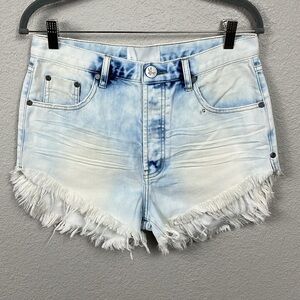 New One Teaspoon Outlaws Frayed Hem Cut Off Jean Shorts Beachy Cowgirl Sz 26
